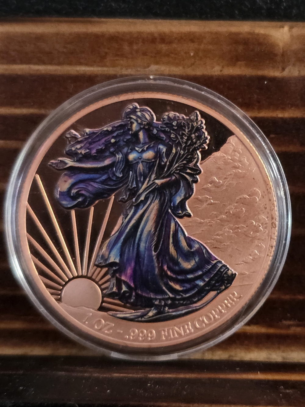 Colored Copper Round Coin - Walking Liberty .999 1oz Fine Copper